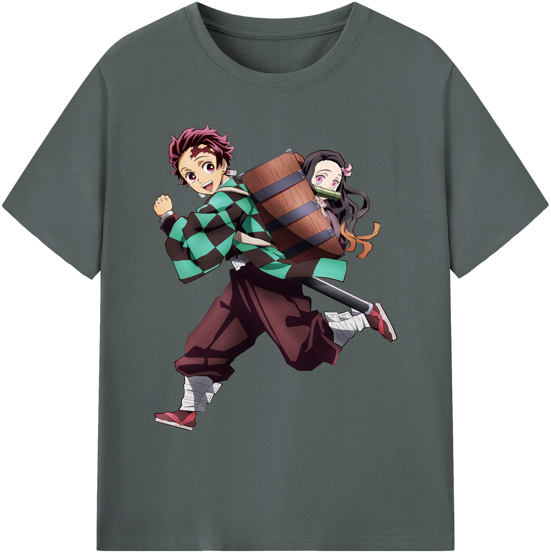 （画像用） 鬼滅の刃 竈門 炭治郎／かまど たんじろう Kamado Tanjirou 綿100％ メンズ半袖Tシャツ｜肌触りやわらか＆通気性